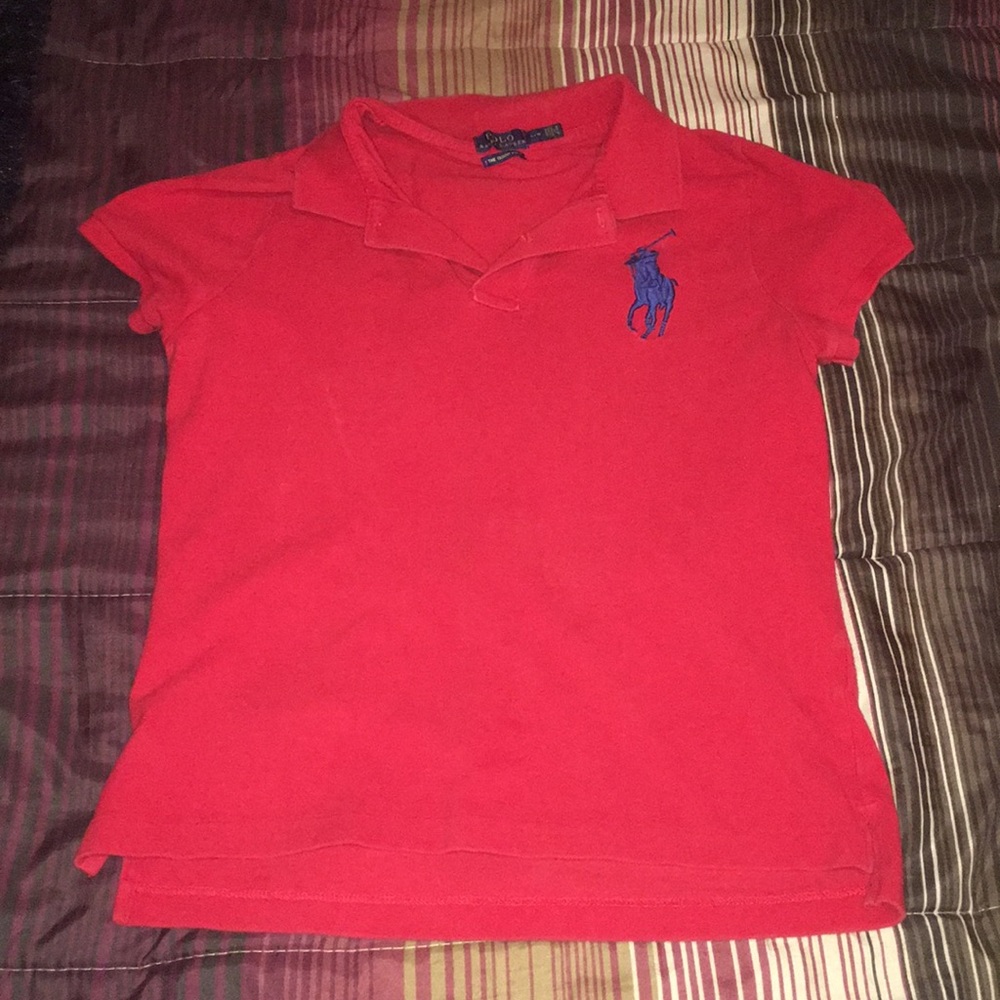 Red Ralph Lauren Polo shirt.